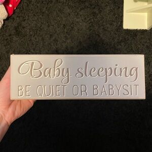 Baby sleeping sign